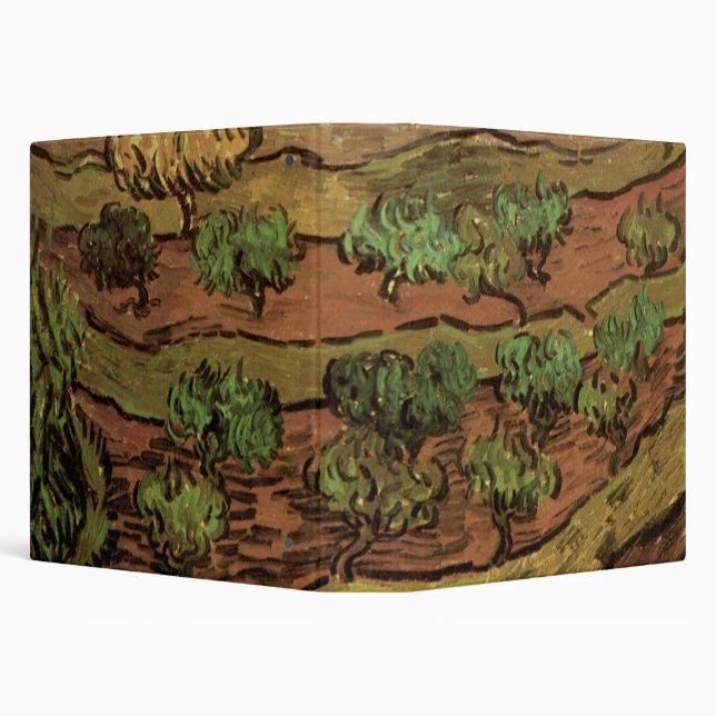 Van Gogh Olive Trees Against a Slope of a Hill 3 Ring Binder (Background)