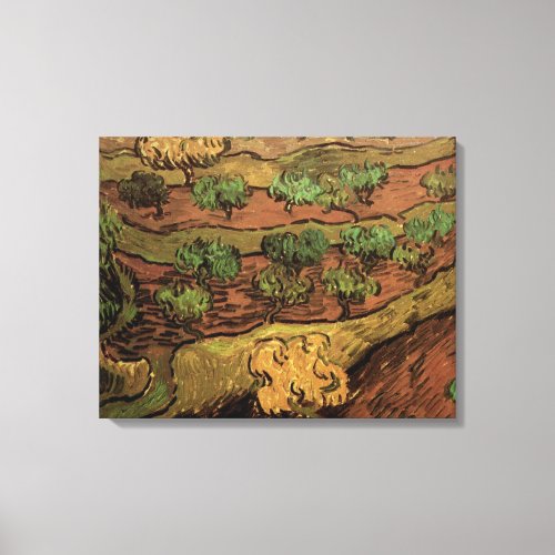 Van Gogh Olive Trees Against a Slope of a Hill Canvas Print