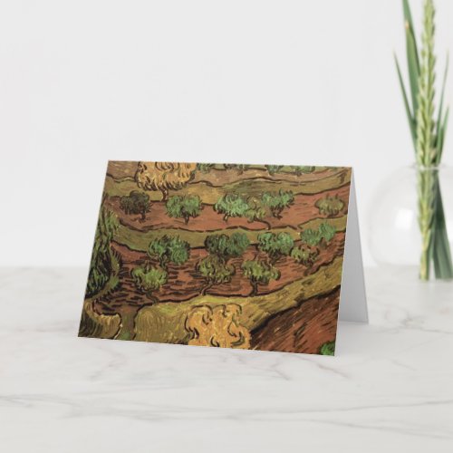 Van Gogh Olive Trees Against a Slope of a Hill Card