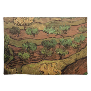 Van Gogh Olive Trees Against a Slope of a Hill Cloth Placemat