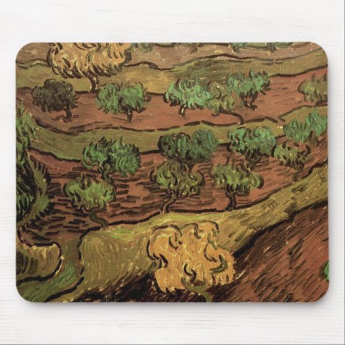 Van Gogh Olive Trees Against a Slope of a Hill Mouse Pad