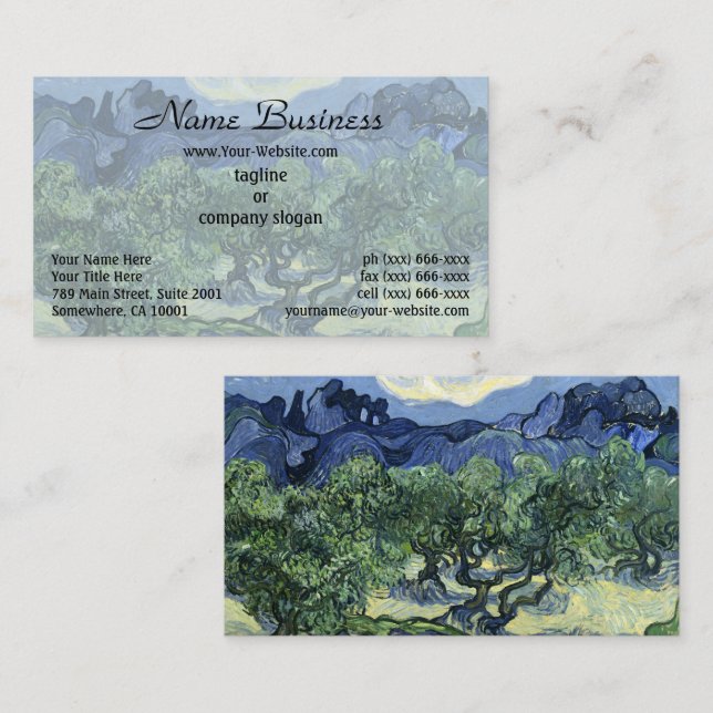 Van Gogh Olive Trees - Blue Mountain Art Business Card (Front/Back)