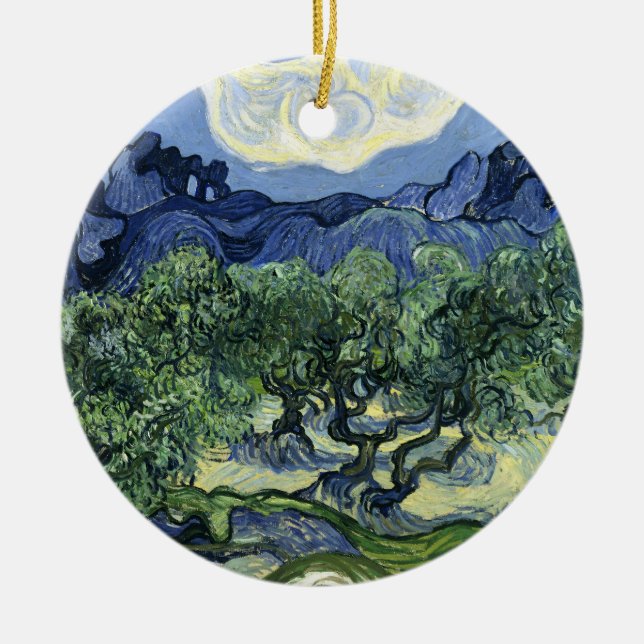 Van Gogh Olive Trees - Blue Mountain Art Ceramic Ornament (Front)