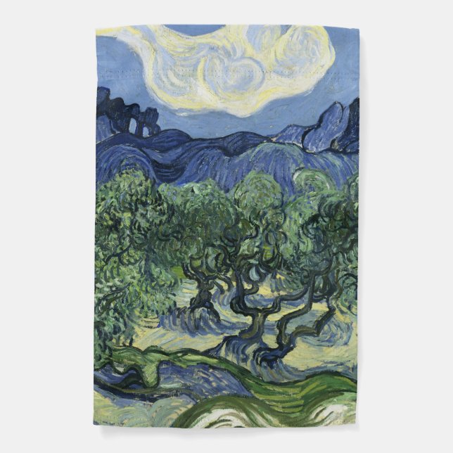 Van Gogh Olive Trees - Blue Mountain Art Garden Flag (Front)
