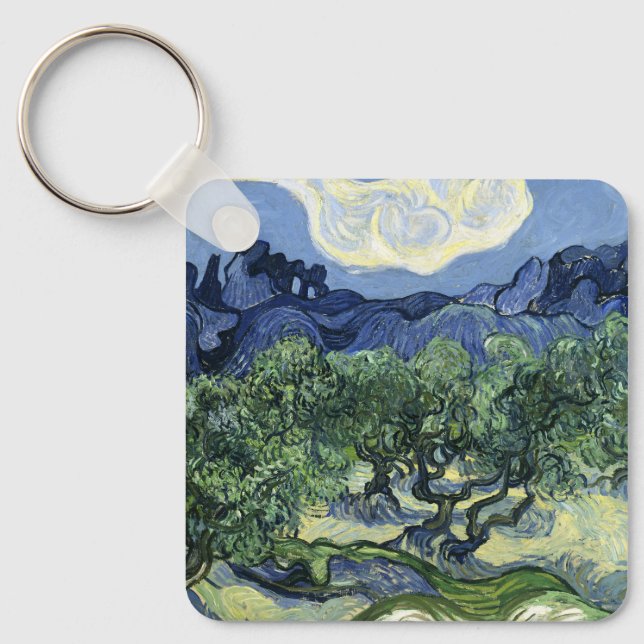 Van Gogh Olive Trees - Blue Mountain Art Keychain (Front)