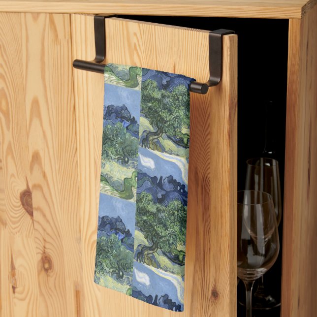 Van Gogh Olive Trees - Blue Mountain Art Kitchen Towel (Thirds Fold)