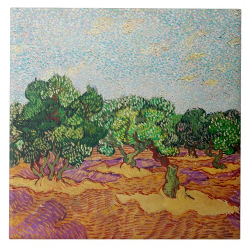 Van Gogh _ Olive Trees famous painting tile