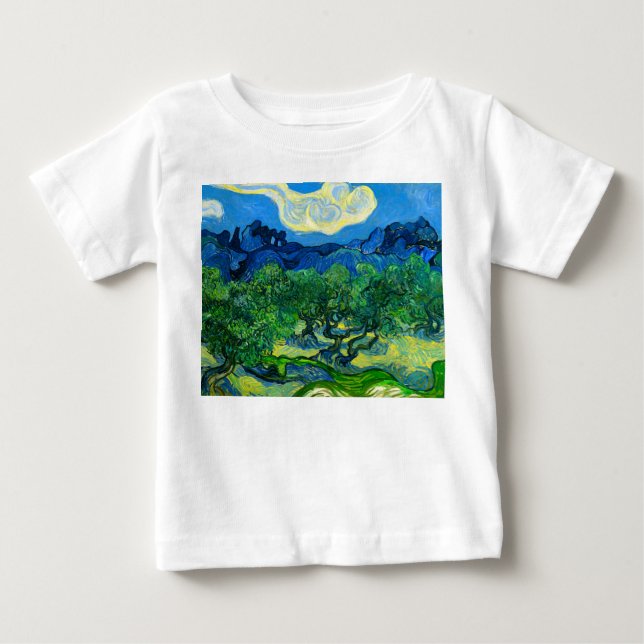 Van Gogh Olive Trees in a Mountainous Landscape Baby T-Shirt (Front)