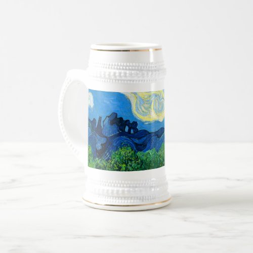 Van Gogh Olive Trees in a Mountainous Landscape Beer Stein