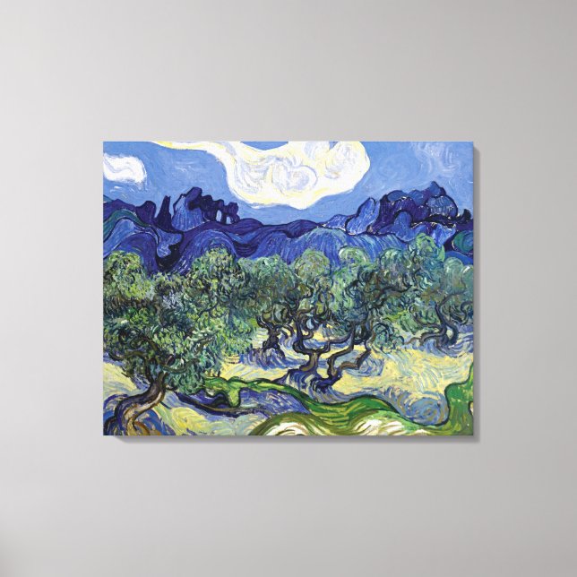 Van Gogh - Olive Trees In A Mountainous Landscape Canvas Print (Front)