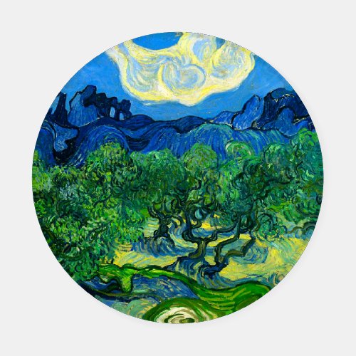 Van Gogh Olive Trees in a Mountainous Landscape Coaster Set