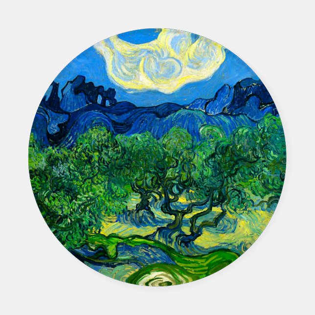 Van Gogh Olive Trees in a Mountainous Landscape Coaster Set (Single)