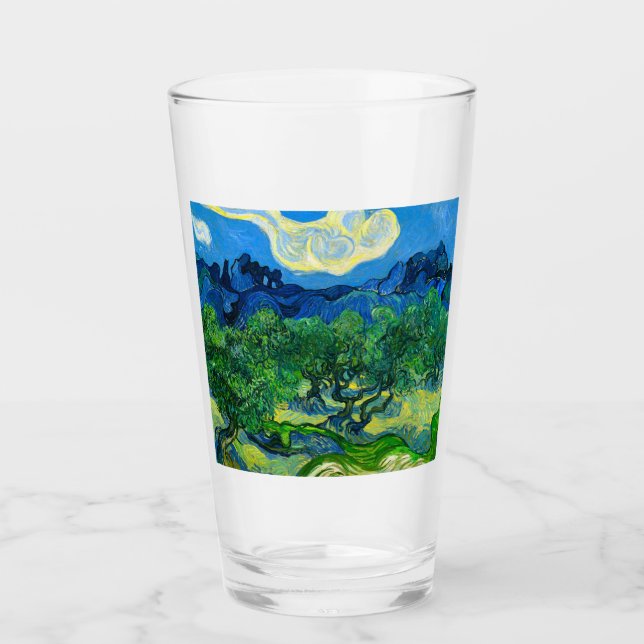 Van Gogh Olive Trees in a Mountainous Landscape Glass (Front)