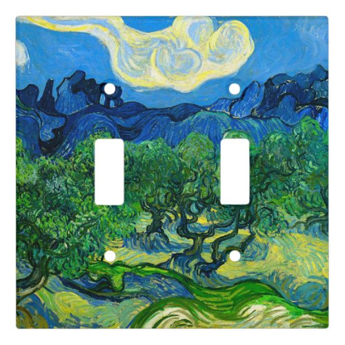 Van Gogh Olive Trees in a Mountainous Landscape Light Switch Cover