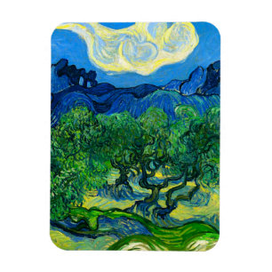 Van Gogh Olive Trees in a Mountainous Landscape Magnet