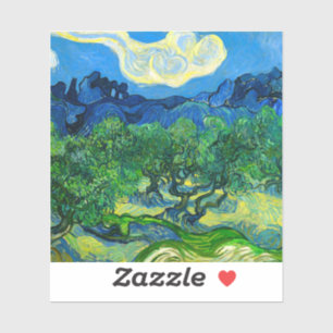 Van Gogh Olive Trees in a Mountainous Landscape Sticker