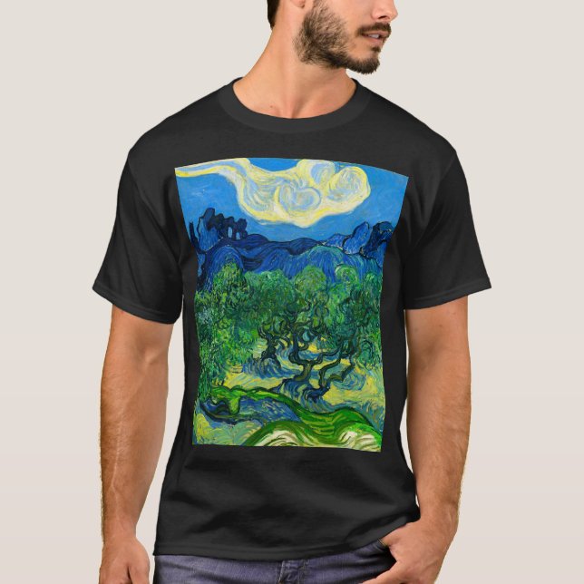 Van Gogh Olive Trees in a Mountainous Landscape T-Shirt (Front)