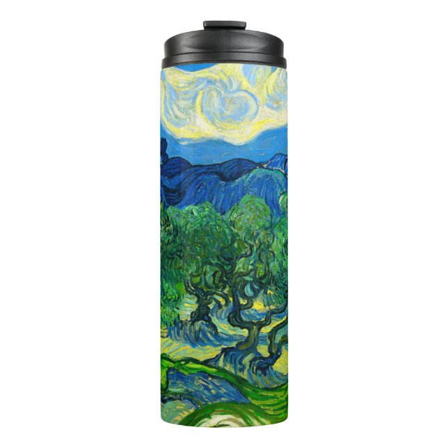 Van Gogh Olive Trees in a Mountainous Landscape Thermal Tumbler (Front)