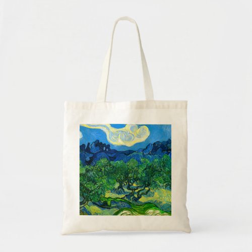 Van Gogh Olive Trees in a Mountainous Landscape Tote Bag