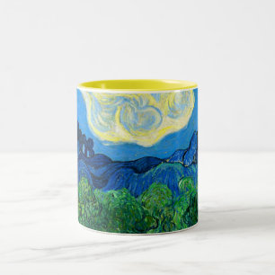 Van Gogh Olive Trees in a Mountainous Landscape Two-Tone Coffee Mug