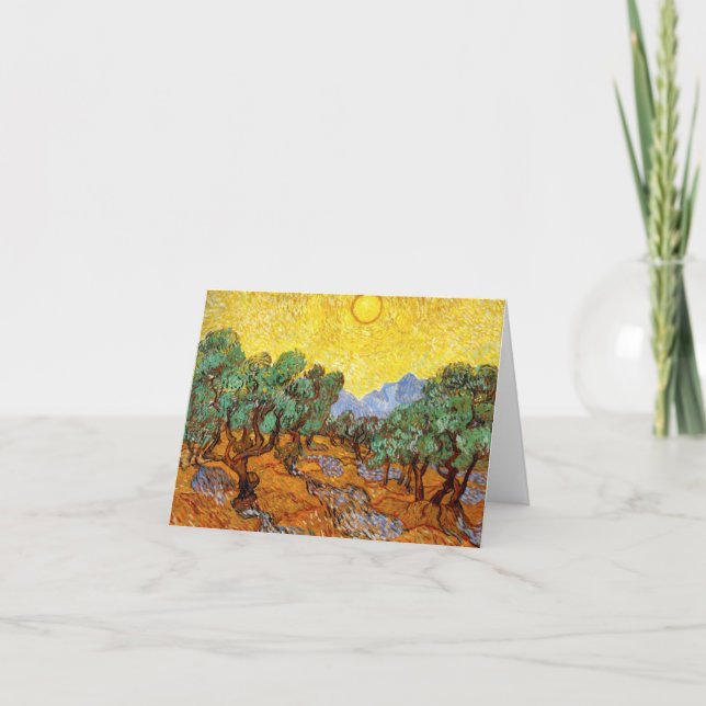 Van Gogh Olive Trees Note Card (Front)