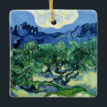 Van Gogh - Olive Trees with Alpilles Background Ceramic Ornament<br><div class="desc">Olive Trees with the Alpilles in the Background,  famous painting by Vincent van Gogh</div>