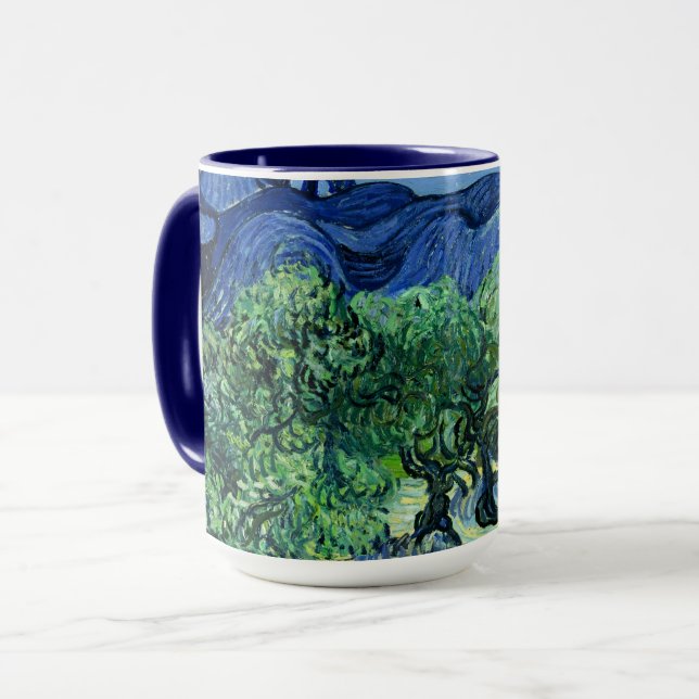 Van Gogh - Olive Trees with Alpilles Background Mug (Front Left)