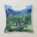 Van Gogh - Olive Trees with Alpilles Background Throw Pillow<br><div class="desc">Olive Trees with the Alpilles in the Background,  famous painting by Vincent van Gogh</div>