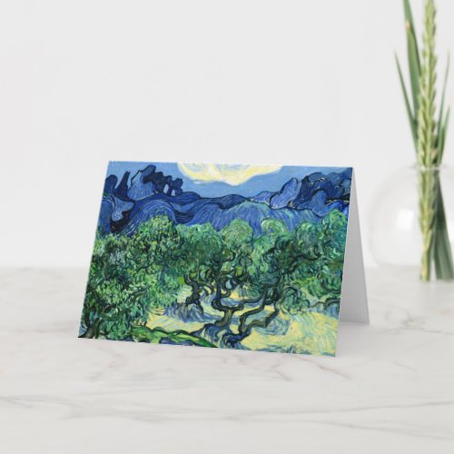 Van Gogh _ Olive Trees with Alpilles in Background Card
