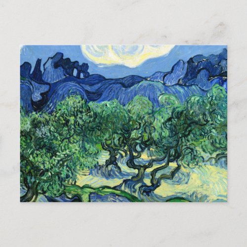 Van Gogh _ Olive Trees with Alpilles in Background Postcard