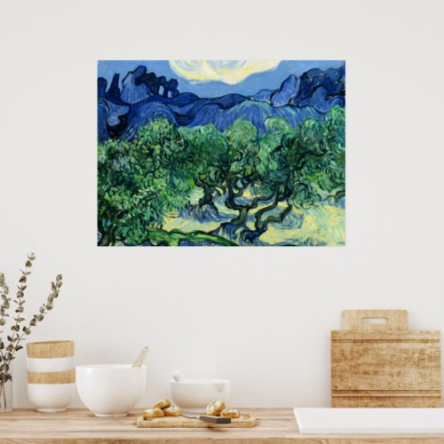 Van Gogh _ Olive Trees with Alpilles in Background Poster