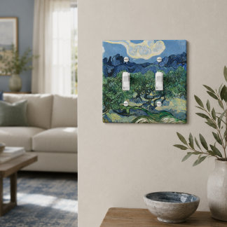 Van Gogh Olive Trees with the Alpilles Blue Green Light Switch Cover