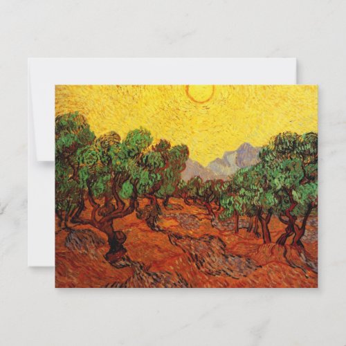 Van Gogh Olive Trees with Yellow Sky and Sun