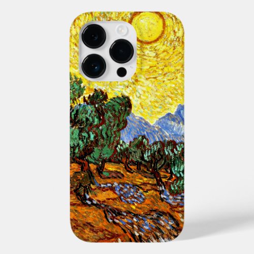 Van Gogh _ Olive Trees with Yellow Sky and Sun Case_Mate iPhone 14 Pro Case