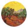 Van Gogh Olive Trees with Yellow Sky and Sun Classic Round Sticker