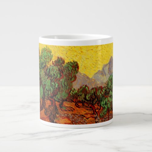 Van Gogh Olive Trees with Yellow Sky and Sun Giant Coffee Mug