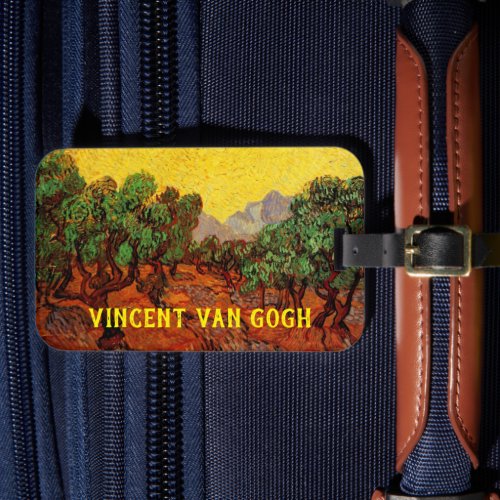 Van Gogh Olive Trees with Yellow Sky and Sun Luggage Tag