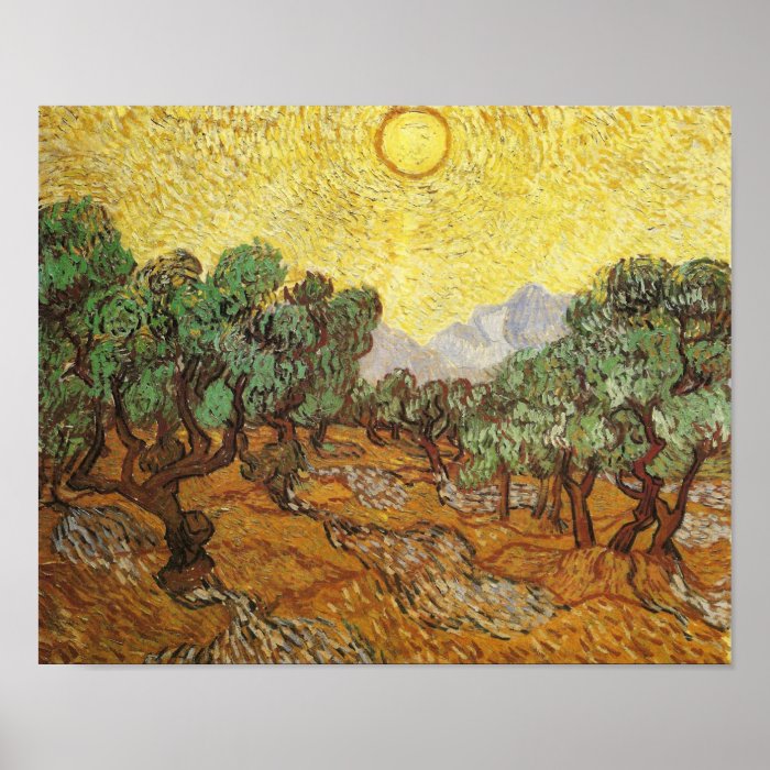 Van Gogh Olive Trees Yellow Sky & Sun (F710) Print