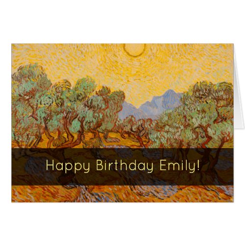 Van Gogh Olive Trees Yellow Sun Sky