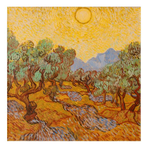 Van Gogh Olive Trees Yellow Sun Sky Acrylic Print