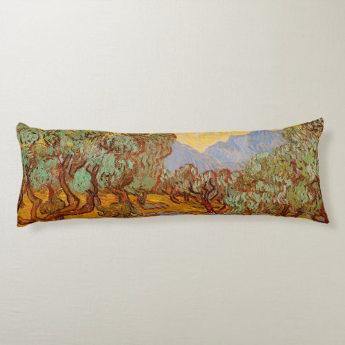 Van Gogh Olive Trees Yellow Sun Sky Body Pillow