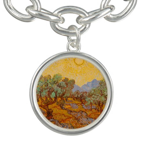 Van Gogh Olive Trees Yellow Sun Sky Bracelet