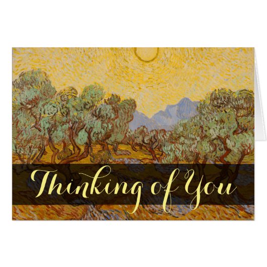 Van Gogh Olive Trees Yellow Sun Sky Cards (Front Horizontal)