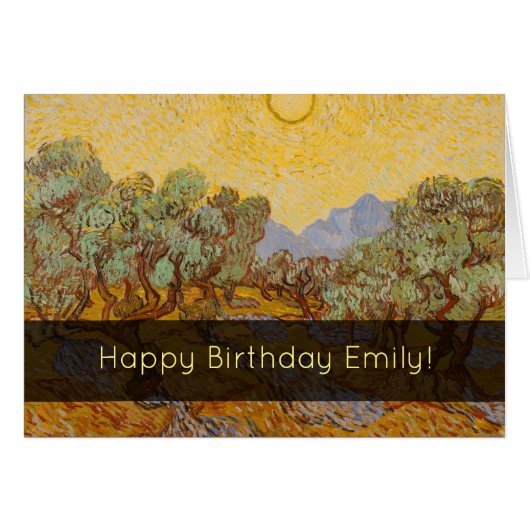Van Gogh Olive Trees Yellow Sun Sky Cards (Front Horizontal)