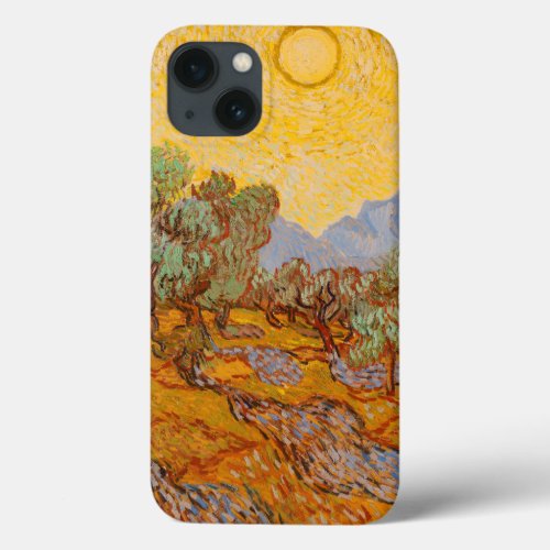 Van Gogh Olive Trees Yellow Sun Sky iPhone 13 Case