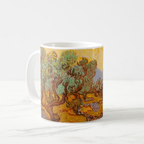 Van Gogh Olive Trees Yellow Sun Sky Coffee Mug
