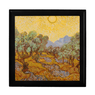 Van Gogh Olive Trees Yellow Sun Sky Gift Box