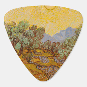 Van Gogh Olive Trees Yellow Sun Sky Guitar Pick