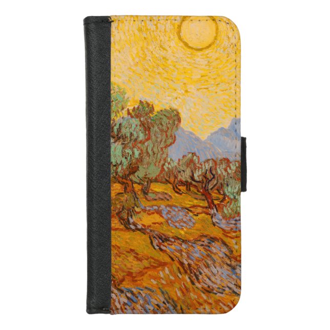 Van Gogh Olive Trees Yellow Sun Sky iPhone Wallet Case (Front)