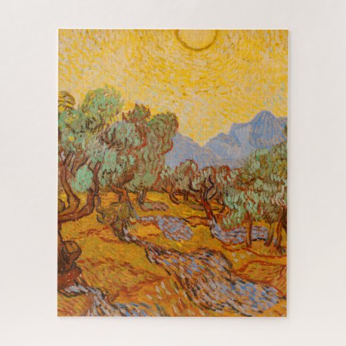 Van Gogh Olive Trees Yellow Sun Sky Jigsaw Puzzle